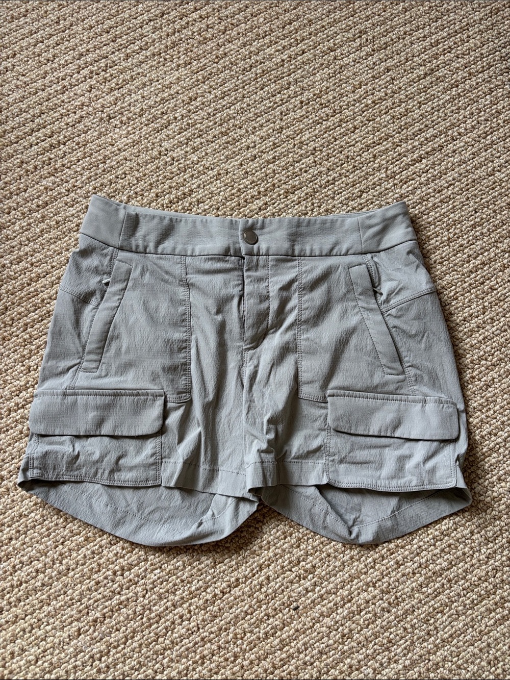 Athleta Light Gray Cargo Shorts with Front Flap Pockets